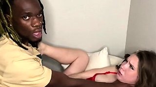 Amateur brunette fucks two big cocks