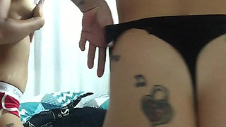 I lick my girlfriend's pussy and incite her to have sex.