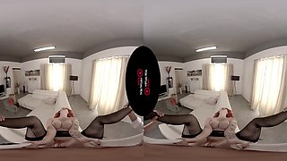 Silk Fetish - Busty Redhead Stockings Pov - Sexlikereal