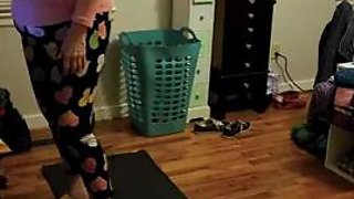 Hot Mature Does Morning Naked Yoga!