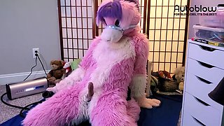 Pink furry Vicky Tart CANNOT GET ENOUGH of VacuGlide.