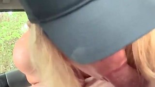 notfake prostitute gives head in a backseat at a car le