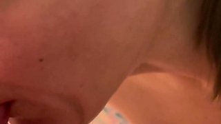 Mature Cougar Rubbing Her Saggy Boobs All Over His Legs and Sucking the Cum Out of Him and Swallowing!