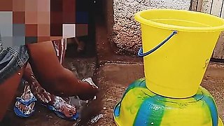 Bathing My Pregnant GF Outdoor,dirty Environment Vibes