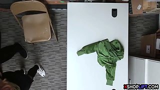 Curvy busty teen got punished for stealing a cucumber