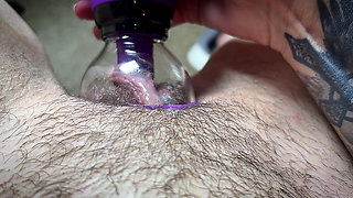 I pumped up my baby with a vacuum, a drooling and huge clitoris, an extreme flowing orgasm