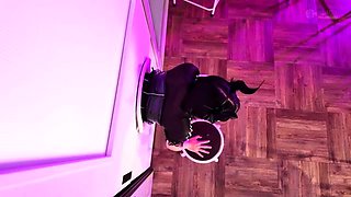 Curvy Asian cosplay slave made to cum hard gloryhole style
