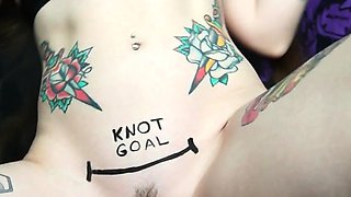 Blonde tight pussy babe solo toy fun in glamour masturbation