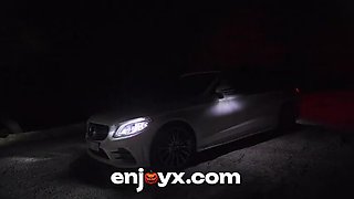 Halloween Cosplay: Skinny Vampire Fucks Busty Blonde Stella Cardo in Car Sex