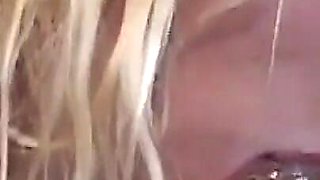 A young blonde bride with big tits in a nasty threesome with double penetration