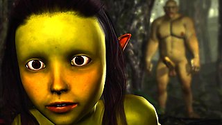 Crazy sex in enchanted forest! Huge cock and female goblin