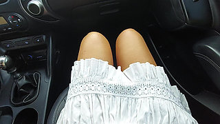 Stepson Drives His Horny Stepmother to the Office and She Teases Him on the Way to Work