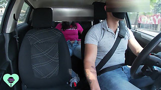 Beautiful Young Girl Masturbates Inside My Uber and Does Not Realize That I Am Recording Her