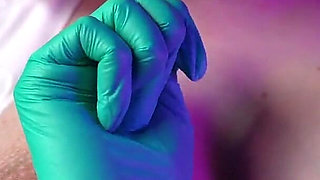 Pregnant Nurse! Latex Gloves and Hot Orgasm