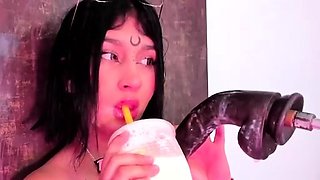 Extreme amateur pov blowjob by hot brunette latina