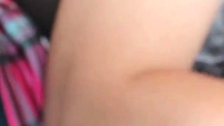 Black nylon shinny blue pantyhose and mask blowjob