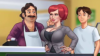 Busty storyteller brings summer vibes to life with a sexy twist