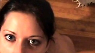 Brunette Amateur's Messy Blowjob