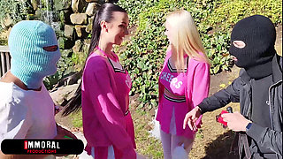 Massive Ass Sorority Sluts Lady Gang & Vera Jarw & Monster Cock Jock Haze Their Teacher in Wild Threesome