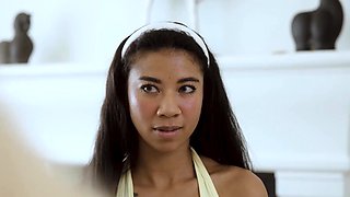 Busty MILF sits on the face of her horny babysitter