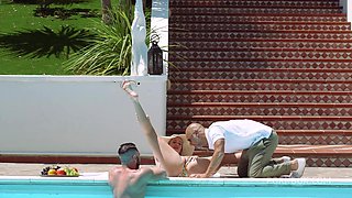 Blonde Marica Delivers Double Passion in Intense Threesome