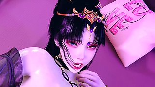 3D Big Boobs Asian Cosplay Slut Have a Hardcore Foot Job Sex