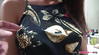 Skinny Asian Pierced Her Tight Pussy By Taking Huge Cock