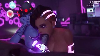 3D Animated SFM Deepthroat Blowjob Compilation