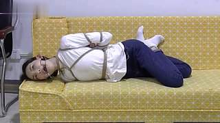 Chinese bondage in white socks