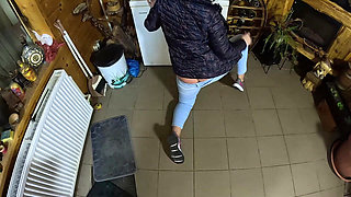 Cameltoe MILF Twerks in Jeans - Blowjob & Cum All Over My Puffy Jacket 334