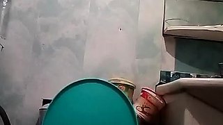 Girl stroking pussy in the toilet