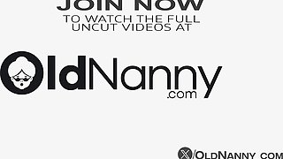 Mature woman fucks a girl with a strapon - OLDNANNY