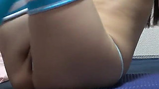 Girls Only Apartment in Japan, a Room Where Girl Do Seduce Exercises in Short See-through Gym Clothes and Micro Thong Panties