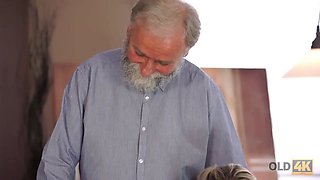 Old4k. college girl rewards older pedagogue for helping her with diploma