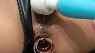 Tied to a Chair and Unable to Move, Double Holes Vibrating