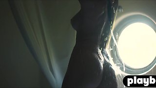 Big natural juggs babe model posed naked