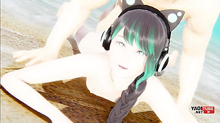 Femboy Yaoi - Shin the Catboy Is Fucked in a Beach.mp4