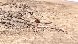 Stranger Fucks Me on a Nude Beach After I Blow Him - Real Voyeur Caught Jerking off watching us