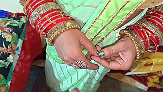 cute saree bhabhi gets naughty with her father in law for rough and hard sex on her back