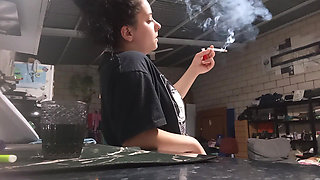 Sexy PAWG Smoking Cigarette