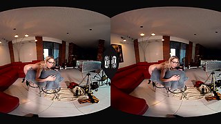 Violet Vs Fucking Machine - Blonde In Stockings Toying