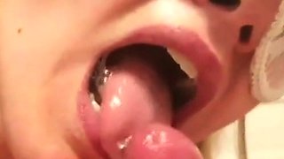German Blonde Amateur Blowjob and Cum Swallowing