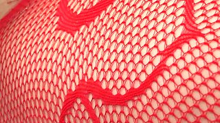 Dacey Rips Her Fishnets for Some Solo Fun