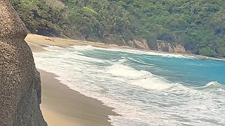 Risky Beach POV: Fucking My Wife in Public, Stranger Walks