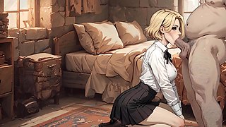 College of Mysteria: Boyfriend Jerking off and Watch His Girl Sucking of the Dorm Master They Made Her a Cum Slut - Episode 8