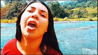 Moroccan Girl Sucks Her Lover's Cock in the Open Air Forest and He Ejaculates Inside Her Mouth