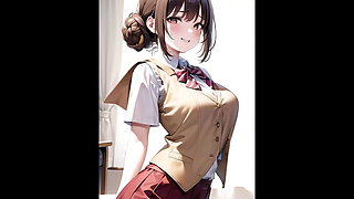 Hentai Anime Art Seduction of a cheeky JK Generated by AI