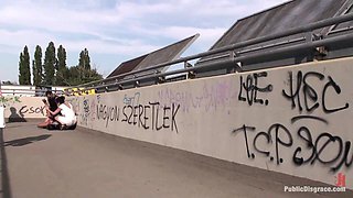 Best of Europe: Big Natural Tits Tied in Public!!!!
