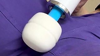 Purple Scrubs Bed Masturbation at Work
