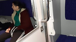 A Stranger and a Fellow Traveler and I Cumming in a Train Compartment - Lesbian-candys